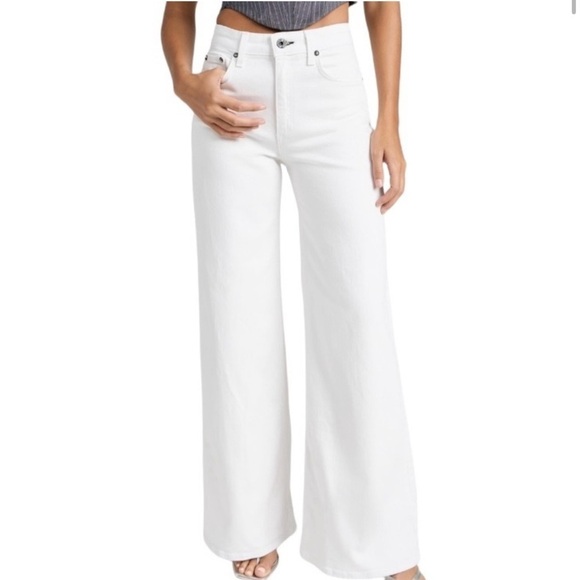 ASKK NY | Wide Leg Ivory Jeans waist Size 31 - Picture 1 of 10